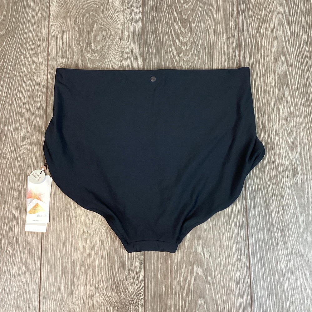CALIA Power Sculpt Mid Rise Black‎ Plus Size 1X Swimsuit Bottom UPF 50 High Leg - Picture 2 of 6
